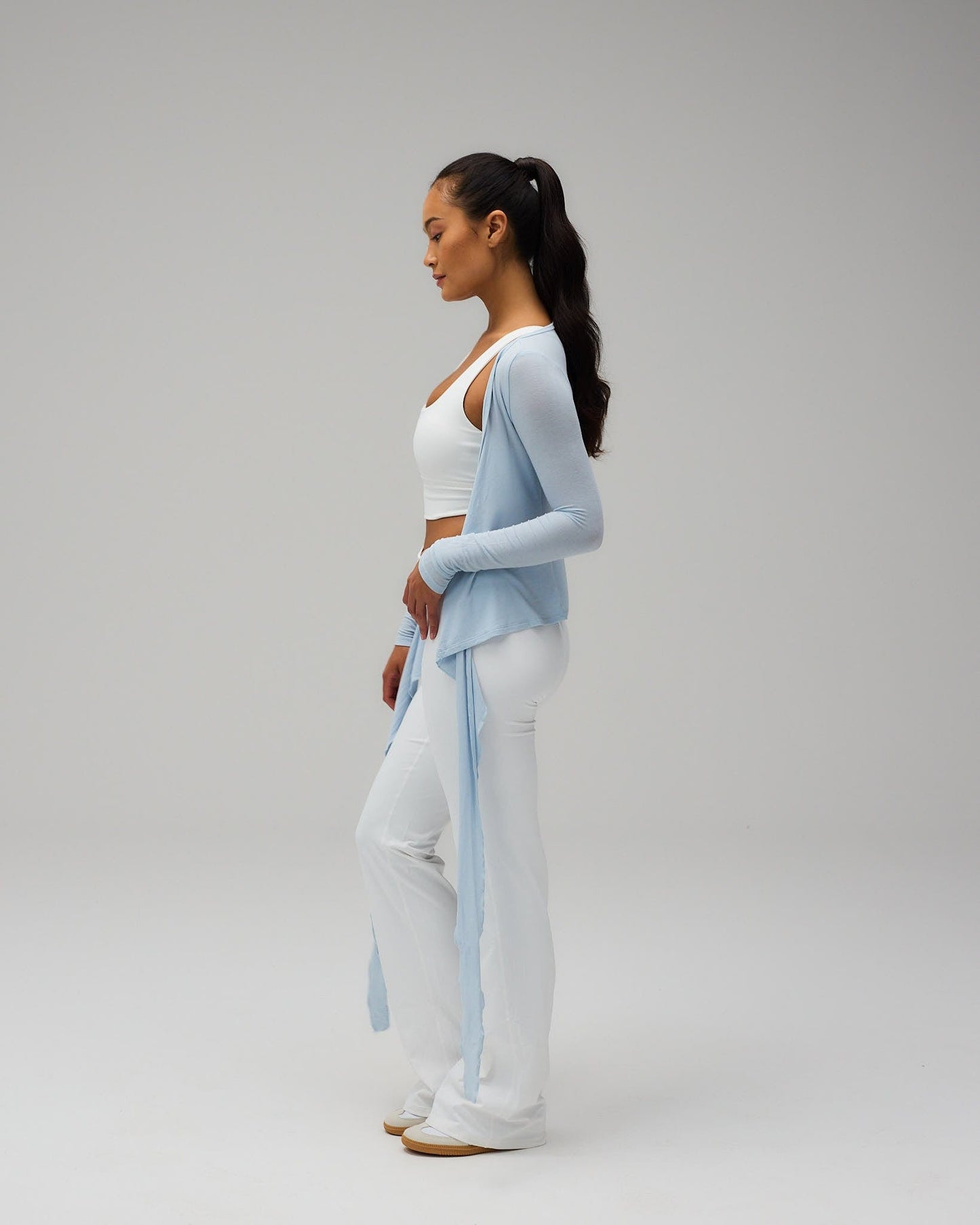 Ballet Wrap Blouse - Powder Blue