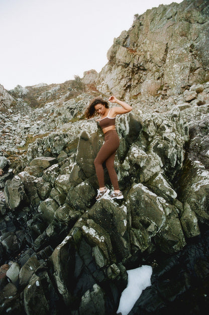 Sculpt Scrunch Tights - Pecan Brown