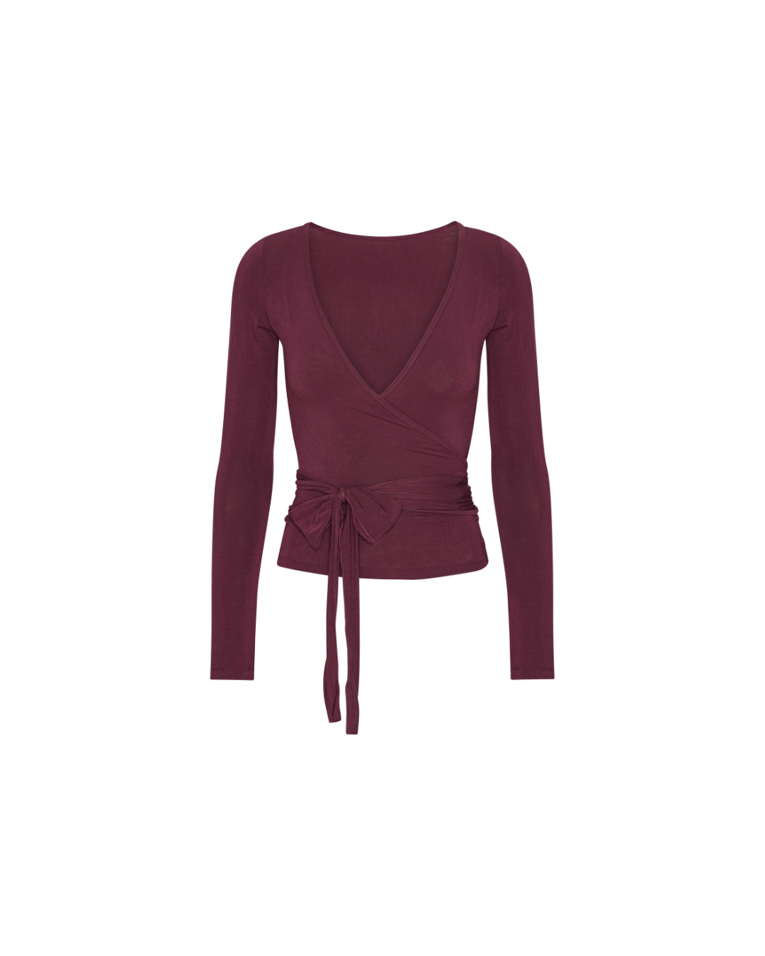 Ballet Wrap Blouse - Deep Plum