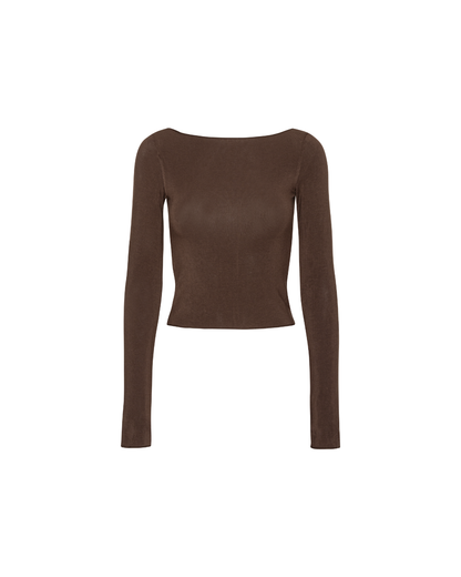 Ballet Long Sleeve Blouse - Pecan Brown