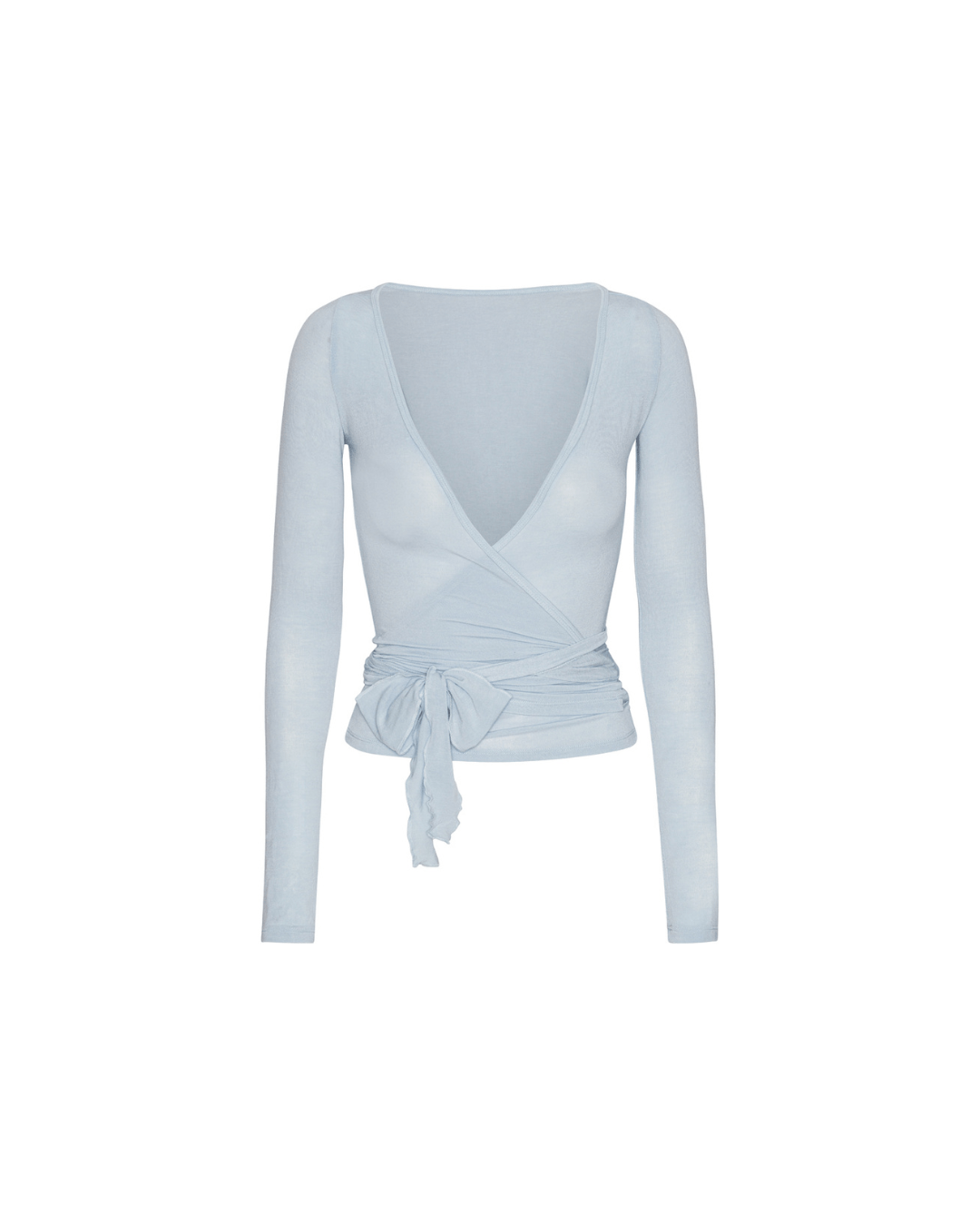 Ballet Wrap Blouse - Powder Blue