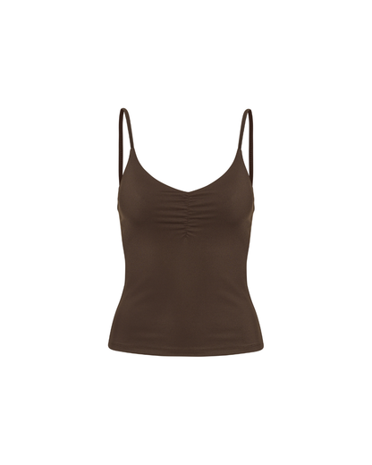 Scrunch Tank Top - Pecan Brown