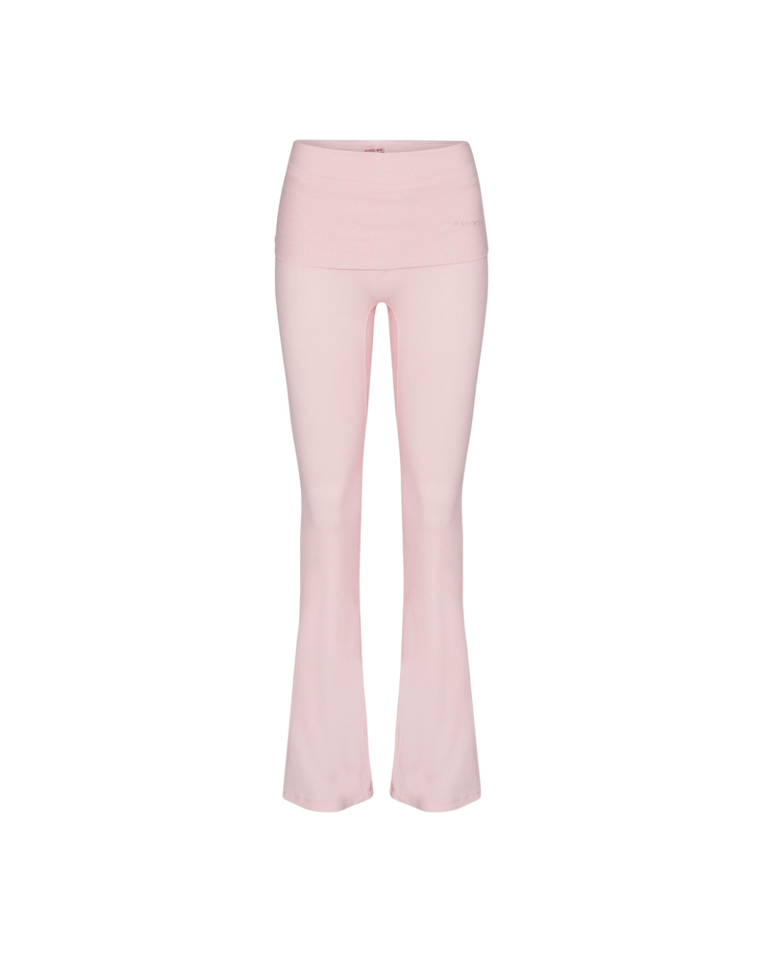 Rib Fold Over Pants - Soft Pink