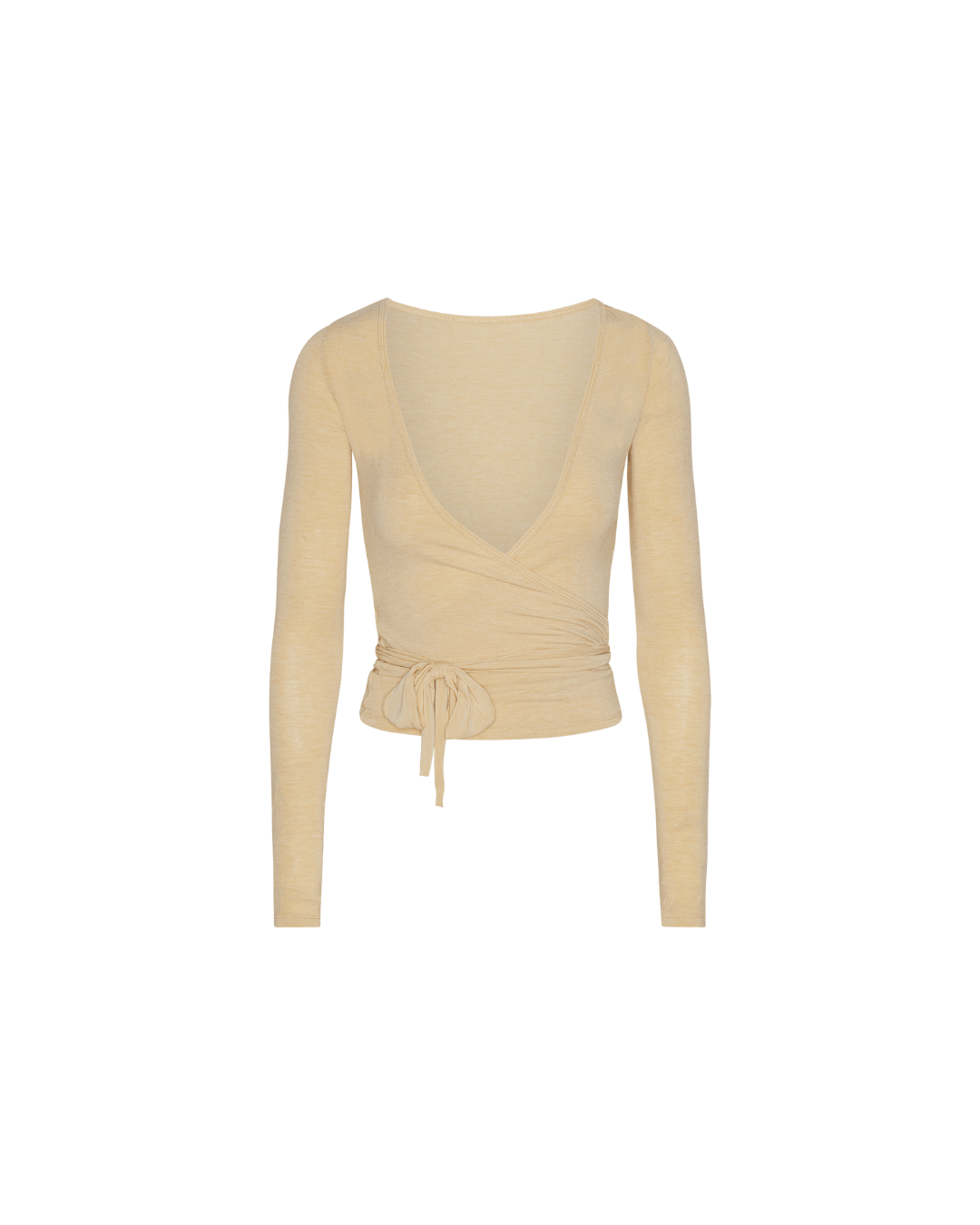 Ballet Wrap Blouse - Beige