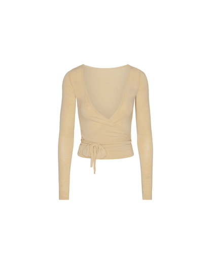 Ballet Wrap Blouse - Beige