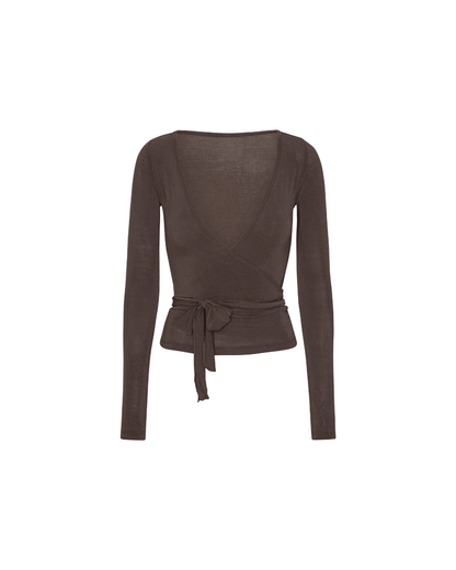 Ballet Wrap Blouse - Grey
