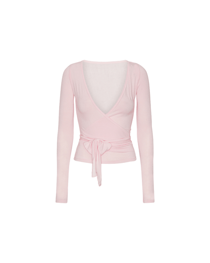 Ballet Wrap Blouse - Soft Pink