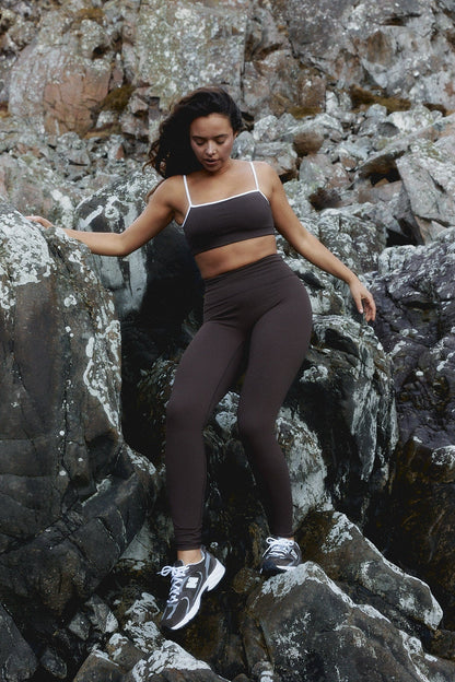 Sculpt Scrunch Tights - Pecan Brown