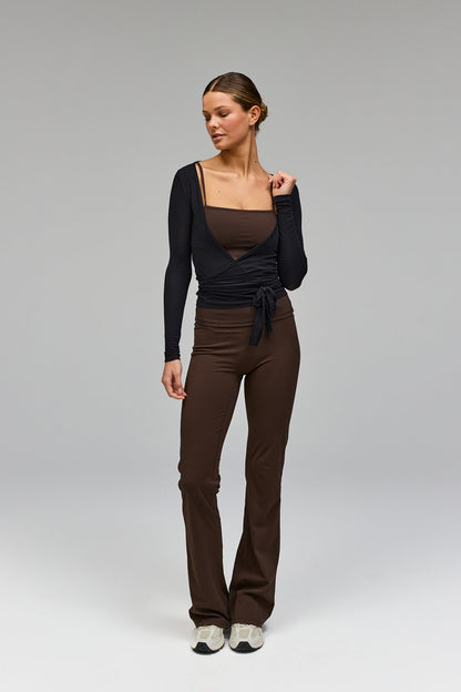 Ballet Wrap Blouse - Black