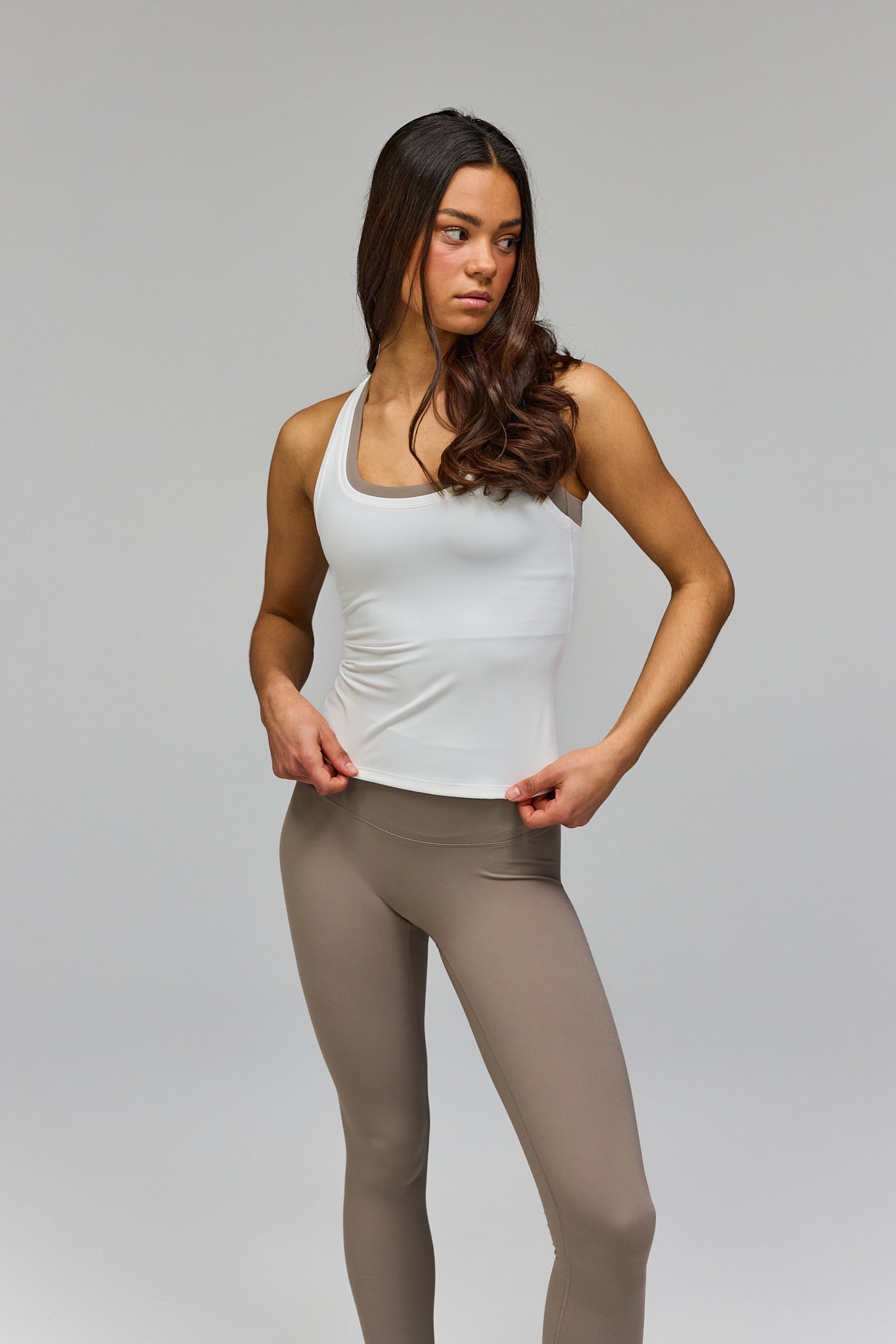 Neaty Racer Tank Top - White