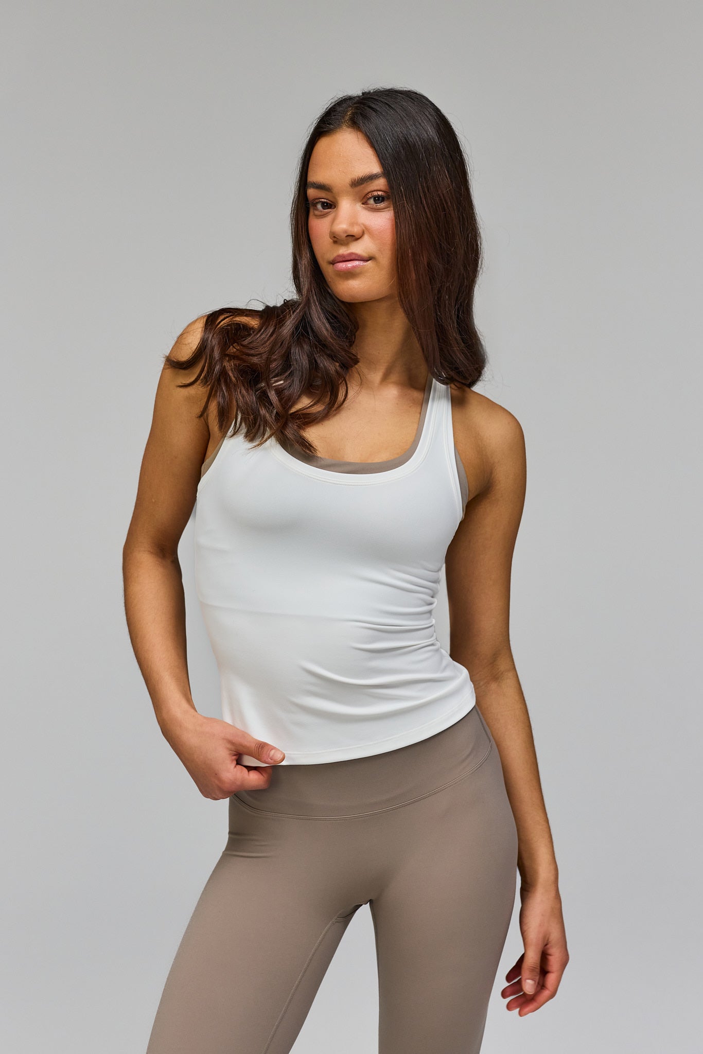 Neaty Racer Tank Top - White