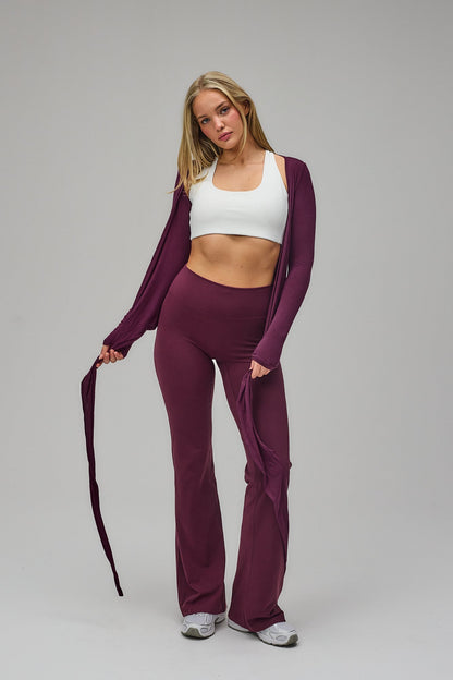Ballet Wrap Blouse - Deep Plum