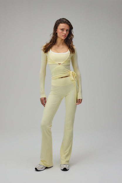 Ballet Wrap Blouse - Lemon