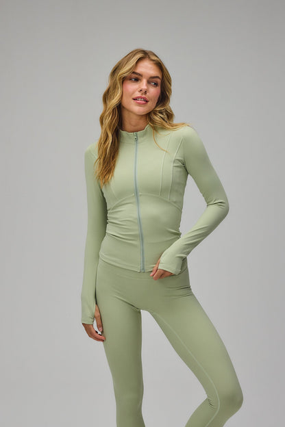 Hyper Zip Blouse - Dusty Green