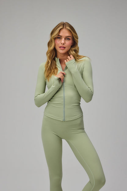 Hyper Zip Blouse - Dusty Green