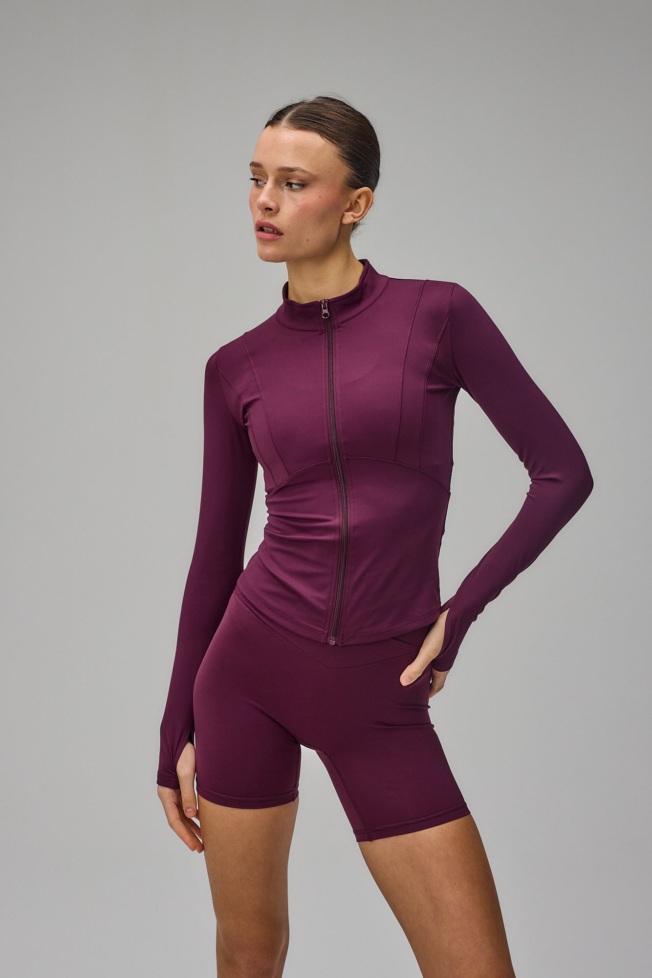 Hyper Zip Blouse - Deep Plum
