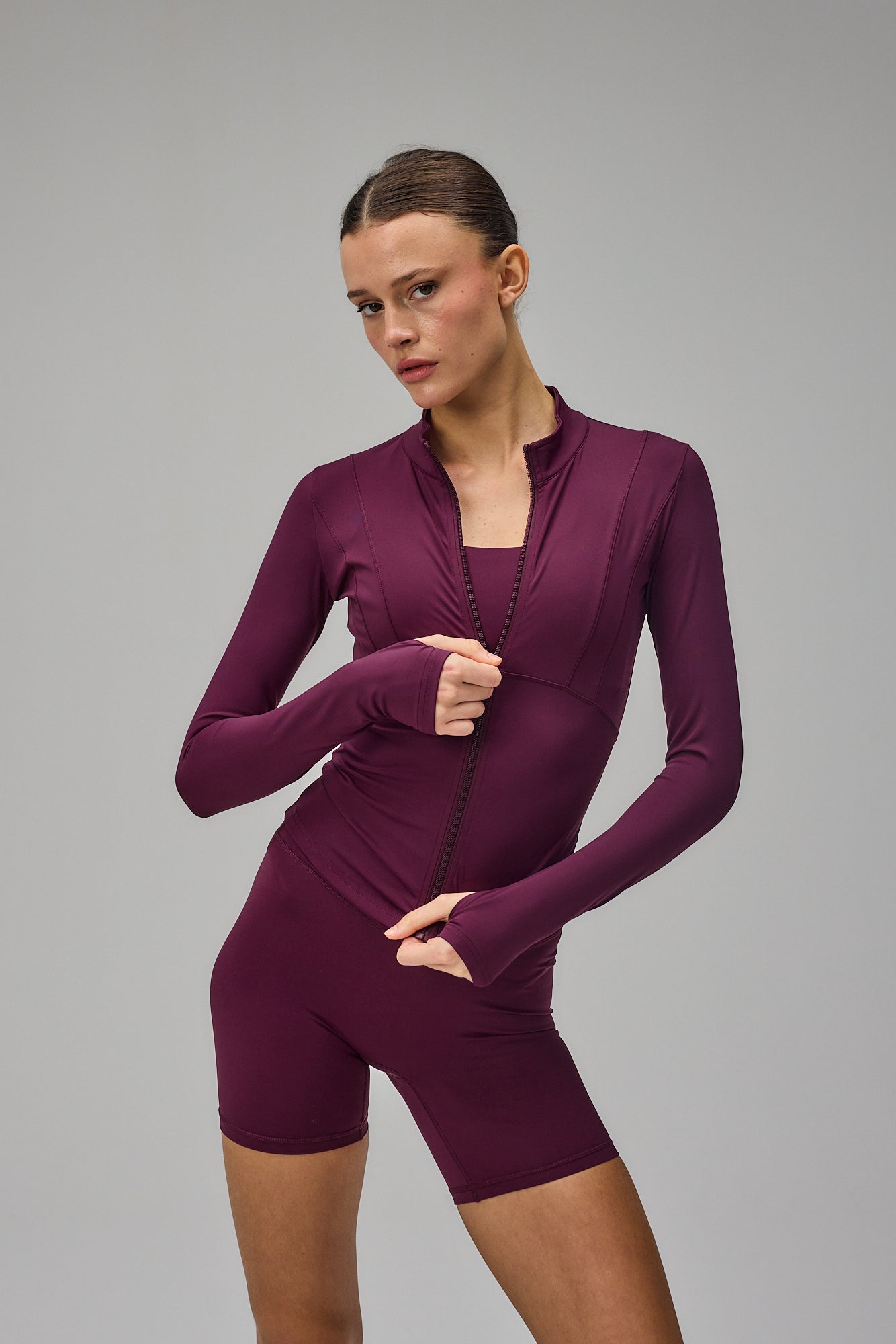 Hyper Zip Blouse - Deep Plum