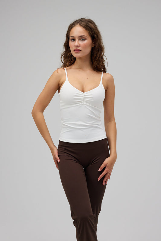 Scrunch Tank Top - White