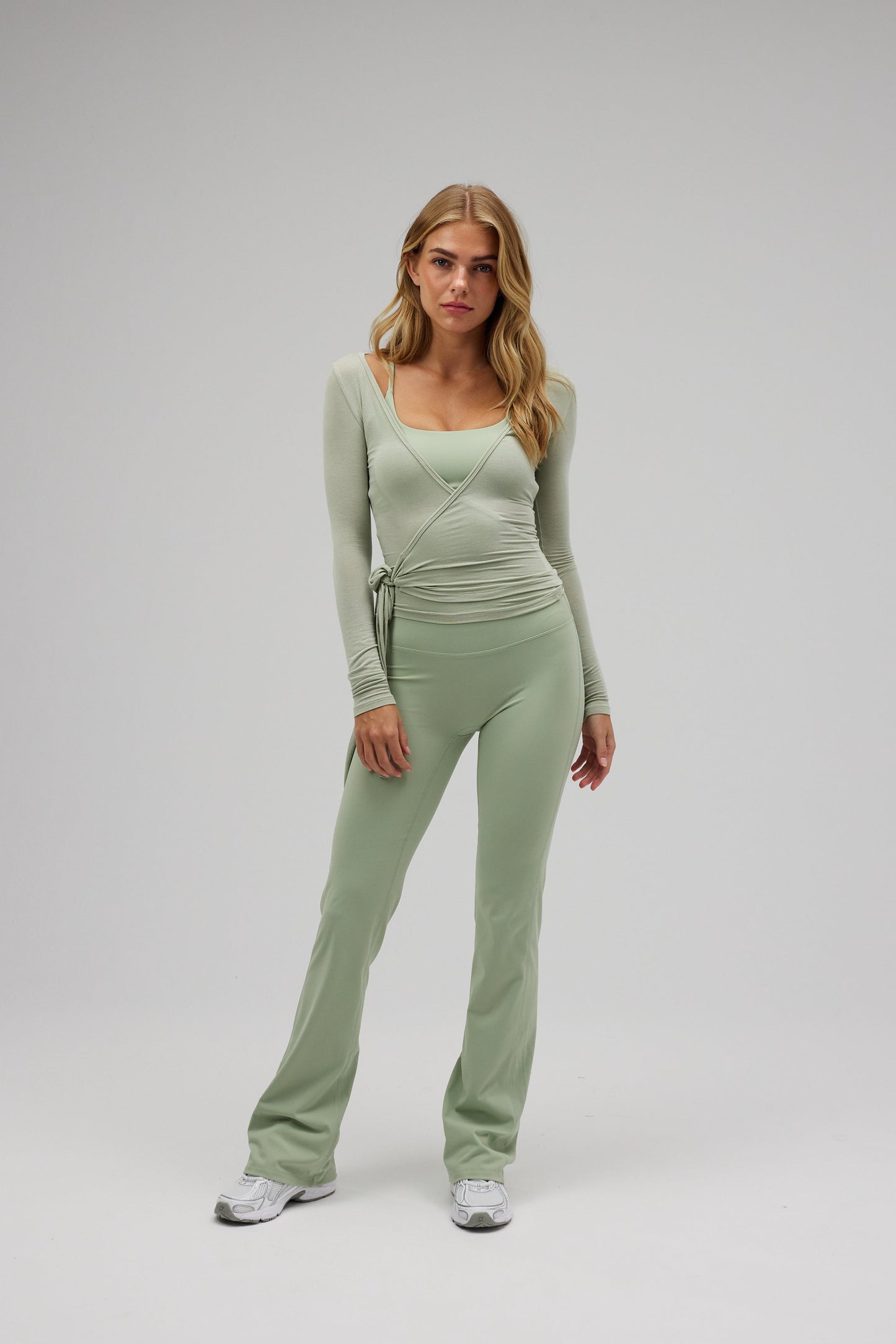 Ballet Wrap Blouse - Dusty Green