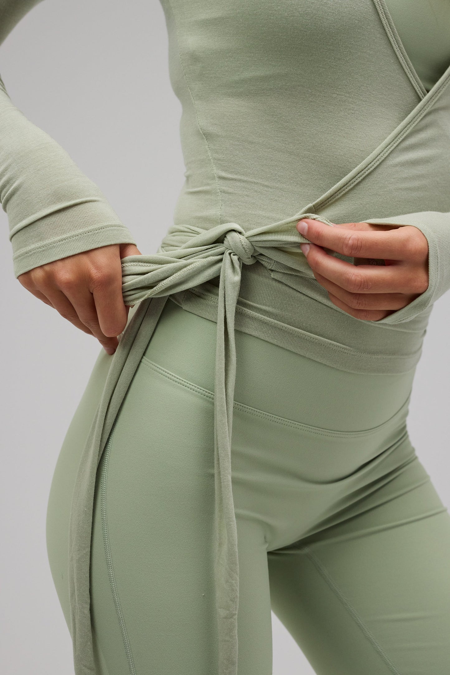 Ballet Wrap Blouse - Dusty Green