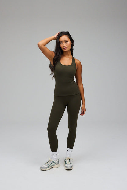Neaty Racer Tank Top - Forest Green