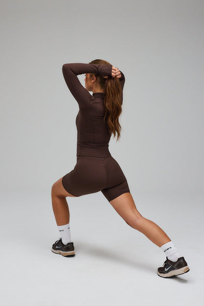 Hyper Zip Blouse - Pecan Brown