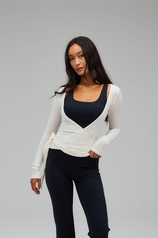 Ballet Wrap Blouse - White