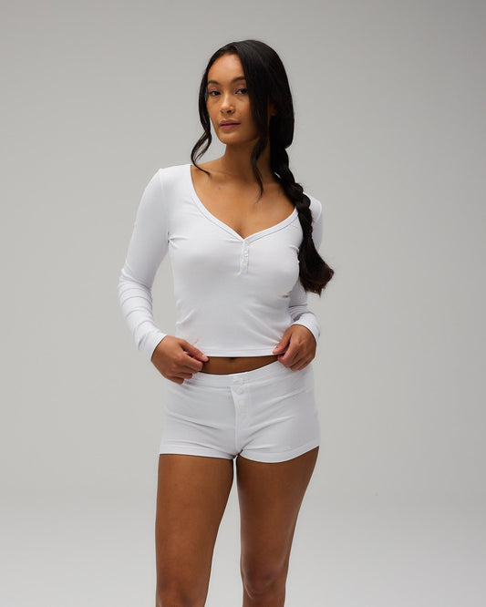 Rib Long Sleeve - White