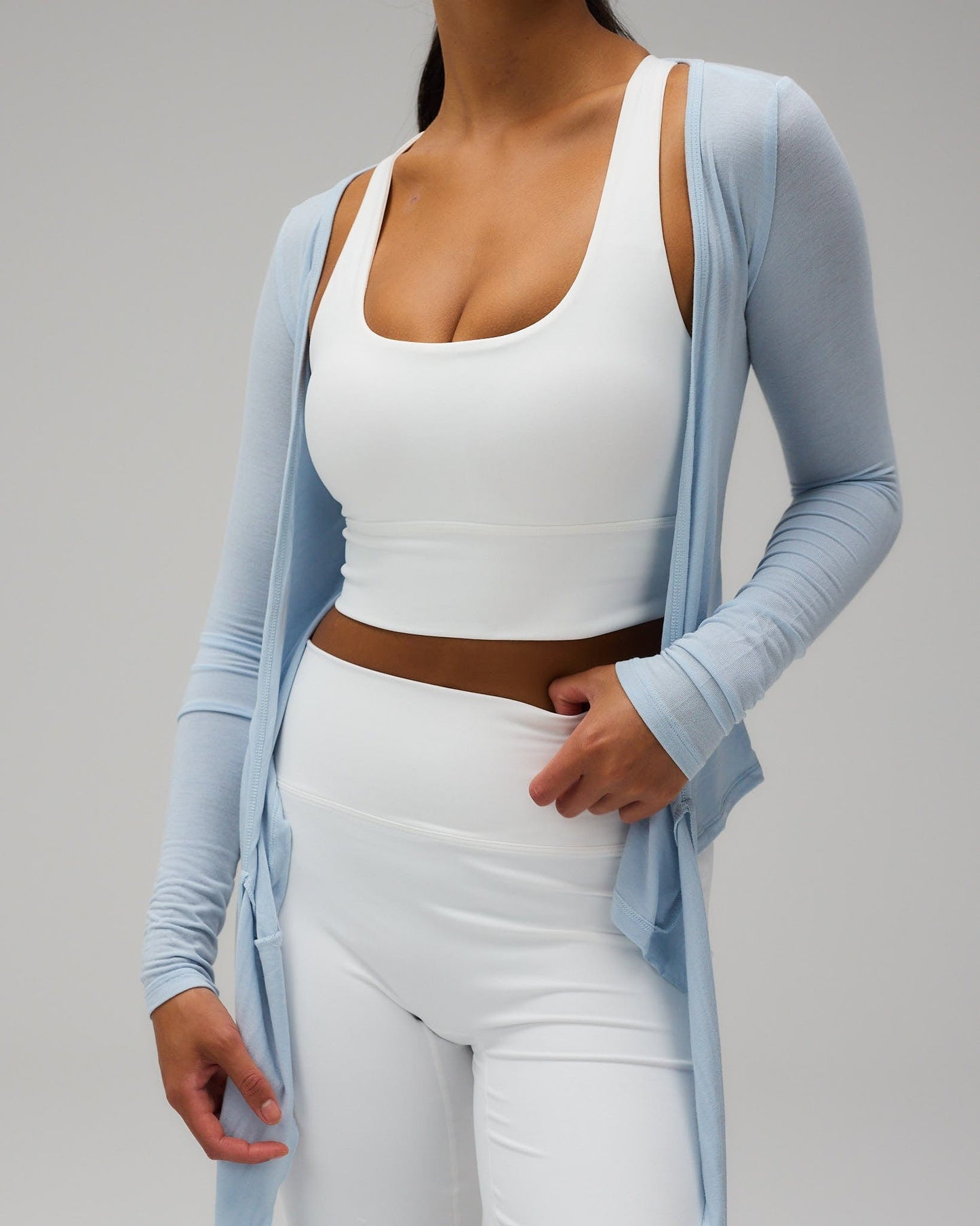 Ballet Wrap Blouse - Powder Blue