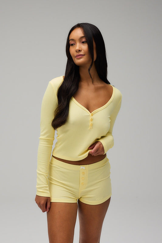 Rib Night Shorts - Banana