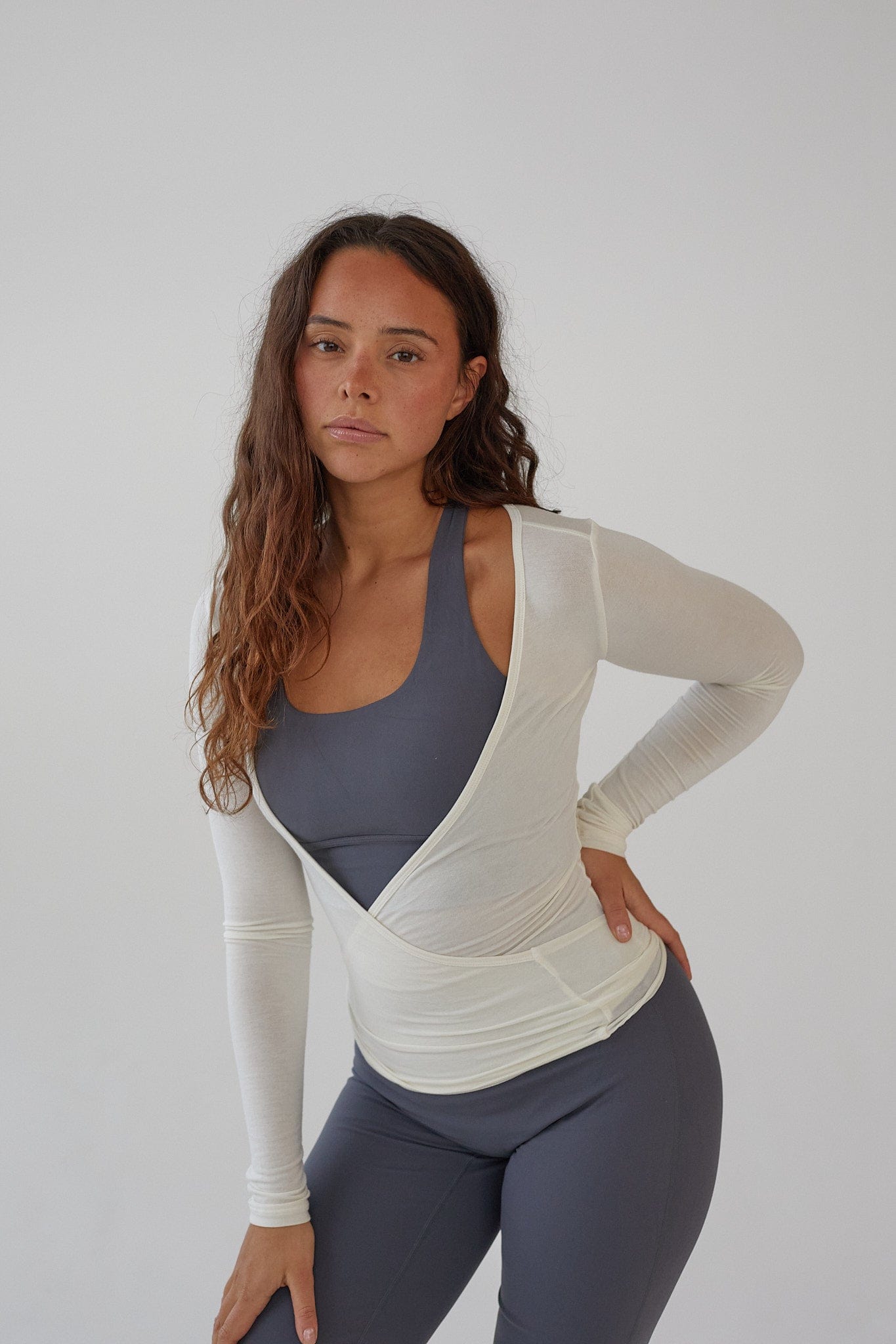 Ballet Wrap Blouse - White