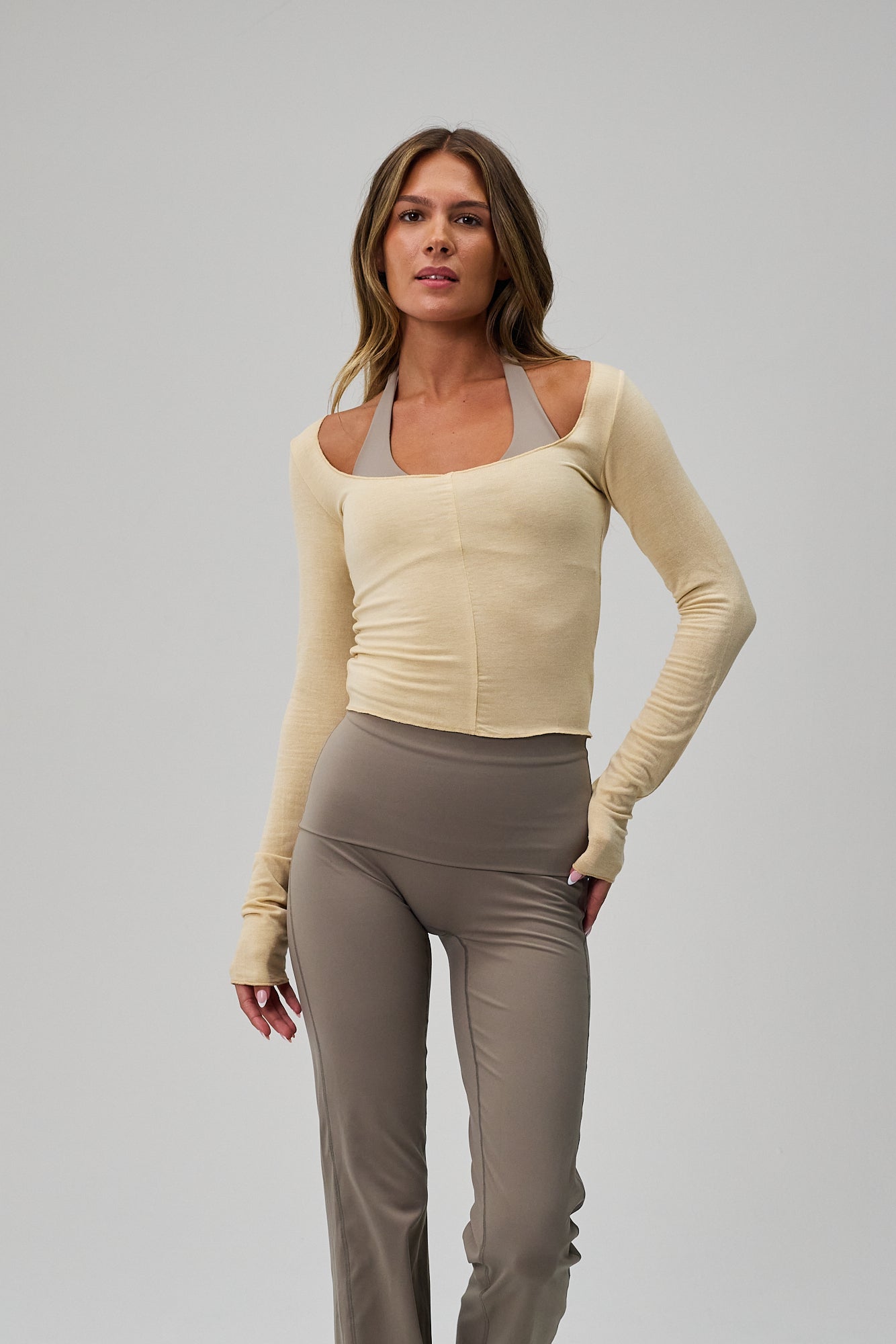 Ballet Long Sleeve Blouse - Beige