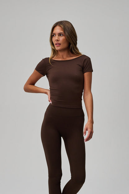 Luna Scrunch Tights - Pecan Brown