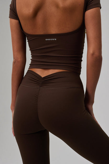 Luna Scrunch Tights - Pecan Brown