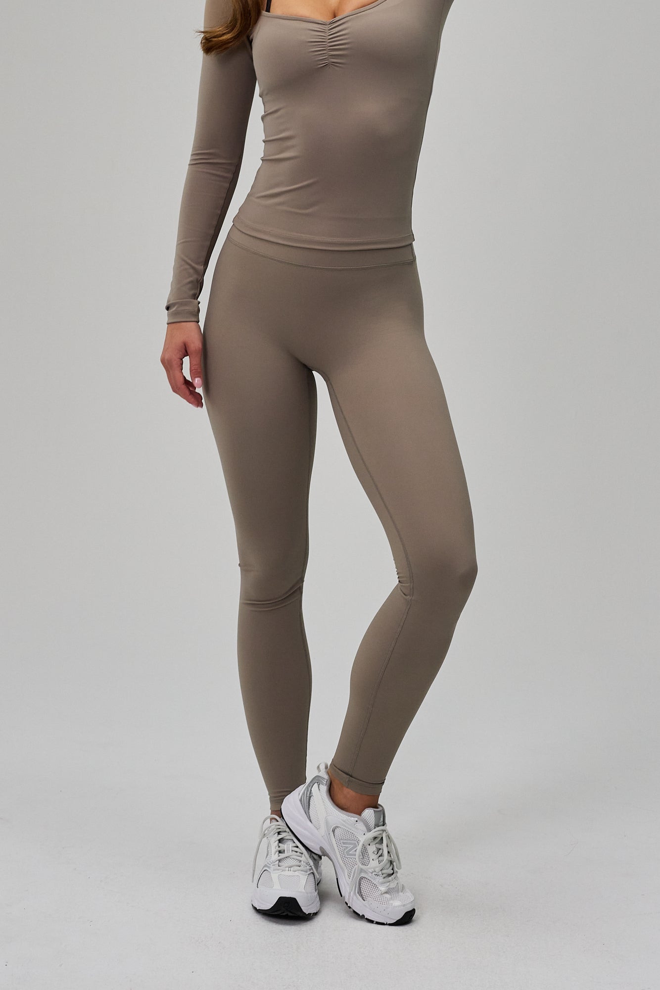 Luna Scrunch Tights - Sand Beige