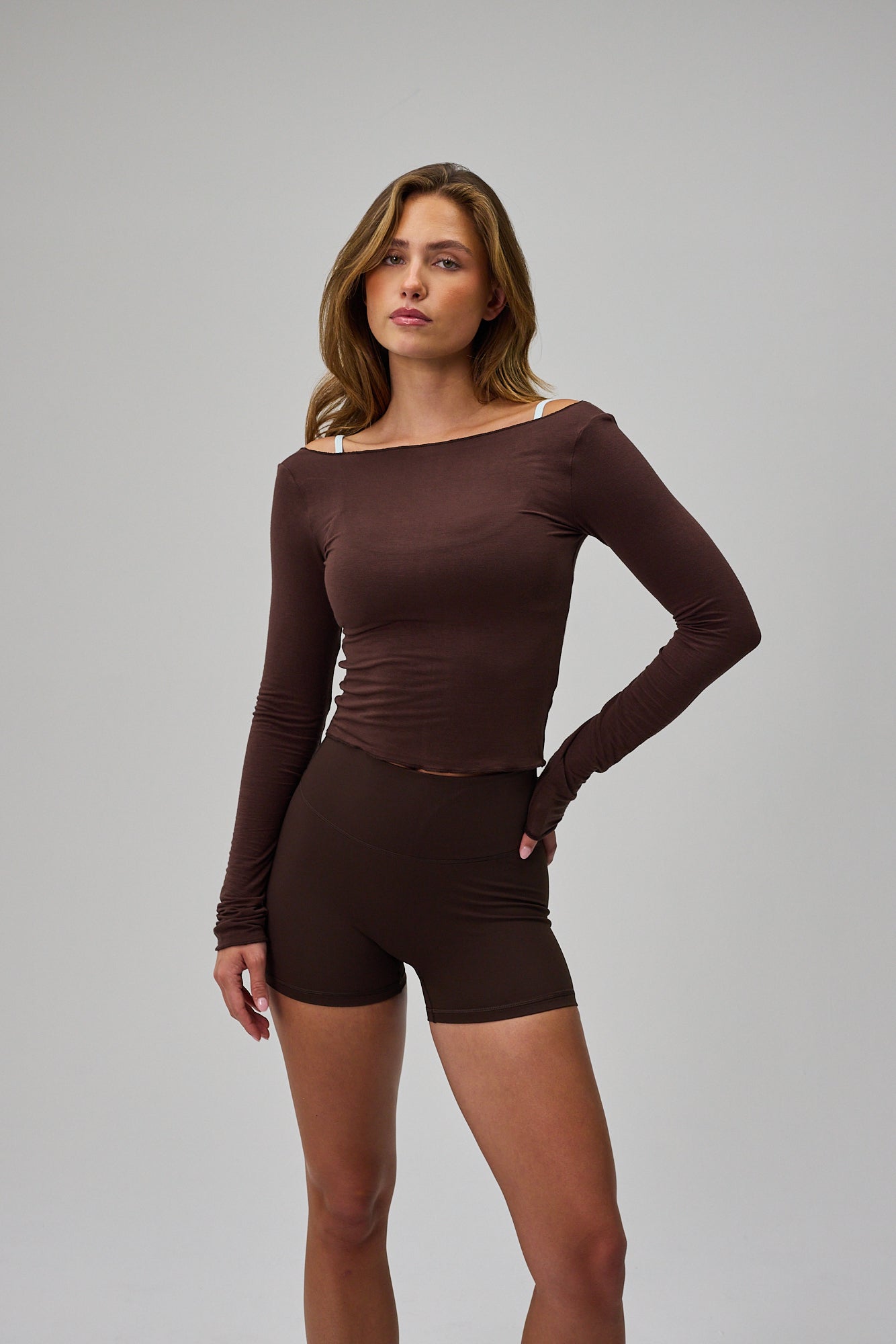 Ballet Long Sleeve Blouse - Pecan Brown